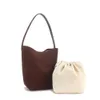 Suede the Row Tote Bag Reversed Suede High Capacity Suede Autumn/Winter Pendlare One Shoulder Bucket Bag Jupi