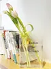 Clear Book Vase Acrylic Flower Vases Nordic Book Vase for Flowers Office Desktop Living Room Home Decoration Gift 240417