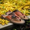 Slippers Handmade Genuine Leather Shoes Cow Men Casual Beach Flip Flops Sneakers Summer Outdoor Footwear Flat Sandals