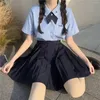 Clothing Sets JK Outfits White Or Blue Schoolgirl T-Shirt Thai Style Class Uniforms Students Clothes For Girls Anime COS Costume Pleated