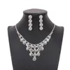 Europese en Amerikaanse mode Claw Chain Water Diamond ketting oorbellen avondjurk veelzijdige klauwketen bruids sieraden set