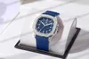 Wristwatches Top Men's Watch Square Dial Quartz Sports Blue Rubber Band Green Business Clock