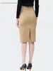 Skirts Fashion Ladies Spring Summer Jacquard Velvet Pencil Skirt High Waist Slim Back Slit Midi Elegant Sexy Office Bottoms