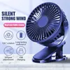 Other Appliances Portable USB Mini Handheld Clip on Fan Convenient Super Quiet Electric Fan Rechargeable Student Cute Small Cooling and Ventilation Fan J240423