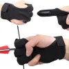 Handschuhe Bogenschießen Dreifinger Handschuhe Jagd Schießschutzhandschuhe Anfänger Hand Guard Protector Handschuh Bogenschießen Schutzausrüstung