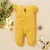 Rompers Baby Girl Ruffle Sleeve Romper Newborn Baby Casuals Clothes Summer Cute Bodysuit Jumpsuit Baby Girl Clothing for 0-18 Months d240425