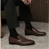 Casual Shoes Brown Genuine Leather Men Loafers Sheepskin Comfortable Business Formal Breathable Running Size47