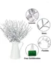 Kwiaty dekoracyjne 1PC sztuczny eukaliptus łodygi srebrny bukiet ślubny element Autumn Home Office Decor
