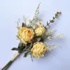 Decorative Flowers Pampas Artificial Rose Bouquet Silk Peony High Quality Wedding Vase Office El Table Centerpiece Home Decor