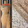 Royal Blue African Organza Lace Fabric 2024 High Quality French Luxury Beads Lace Nigerian Sequins Tulle Lace Fabric for Wedding 240420