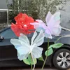 Fleurs décoratives 50 cm grand papillon en mailles affichage à la main de gaze à la main Falle de festival de mariage en plein air 3D