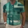 Men Polo Shirt Color Block Tops Druku