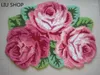 Dywany liu dobrej jakości ręcznie robiony róży sztuki dywan dywan/ mata kwiatowa podłogowa do sypialni/ salonu romantyczne 80 cm