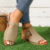 Sandalen 2024 Hochzeitsschuhe für weibliche Sommer modische Frauen großer Temperament Flat Leder Zapatos para Damas en Oferta