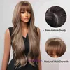 Wigs women human hair Hot selling wigs for with multiple bangs multi-color full set synthetic fiber