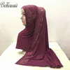 Hijabs Bohowaii Diamonds Jersey Hijab SCARF MUSTRIM FADAY Turban Femme Musulman African Head Обертывание арабских турецких хиджабов для женщин D240425
