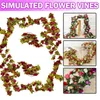 Fleurs décoratives Creative Artificial Garland Silk Flower Feuilles de rose Décoration de mariage Party Garden Home Rattan Decor