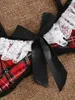 Vêtements de nuit pour femmes Top Fashion Femmes Sexy Plaid Uniforms suspendus Coule de nuit Cold-up Red Stand-Up Cold Bre et Panty Set