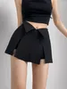 Rokken Keyanketian Autumn Dames Slit Rok Asymmetrische zijde Zipper Design Black A Line Minialmirt Vrouw Y2K Sexy Skort