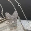 Designer Collana di lusso Fanjia Sterling Sterling Full Diamond Butterfly di alta qualità CNC18K Clavicle Gold Clavicle Chain Female Live Phantom