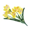 Fleurs décoratives Fleur artificielle 9 Head Cymbidium réaliste sans arrosage POGRAMME DE MARIAGE SIMULATION ART SOI