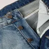 Jeans de hombres calles Moda de la calle Men Retro Blue Blue Skinny Fit Skinny Reped White Leater Diseñador Hip Hop Brand Pantalones