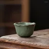 Tasses de thé à la main rétro à la main en céramique maître tasse créative Lotus Leaf XH192