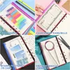 Gift Wrap 18 PCS A6 Binder Pockets 6-Ring Zipper Pouch For Budget Waterproof Plastic Envelope Folders Bags
