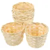 Conjuntos de utensílios de jantar 5 PCs Woven Flower Basket Made Made Breather Bamboo Storage tecelagem