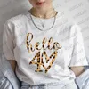 Koszulki damskie damskie ubrania 30. urodziny T-shirty Hello 18 21 30 40 50 60 70. Przyjaciele Tshirts Leopard Print Tshirt Harajuku top