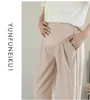 Moderskapsbottnar Nya sommaren Moderskap Harem Pants Spring Autumn Maternity Wear Casual Leggings Simple Solid Color Trousers For PregnancyL2404