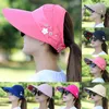 Berets 1pc Fashion Womens Ladies Factions Summer Wide Brim قابلة للطي Hat Hat anti-UV Beach Caps قبعات غير رسمية