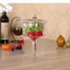 Förvaringsflaskor transparenta glasburkar dekorativ fruktskål godis kruka kristall burk med lock kök krydda arrangör