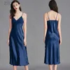 Sexy Pyjamas Nightgowns For Women Long Sleeveless Night Gowns Satin Silk Chemise Lingerie Slip Dress Sexy Nightwear Sleep Shirt for Ladies d240425