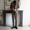 Erkek Trailsits Sonbahar kış kalınlaşmış sıcak yün takım elbise Kore moda gündelik blazer ceket erkek cadde kısa iş kat
