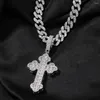 Colliers pendants Le collier de croix de nuage glacée bling king bling pour les hommes femmes glacées hors baguettecz charme éblouissante chaîne de hip hop bijoux hip hop