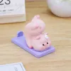 Stands Cute Pig Cat Phone Stand Portable Desk Holder för iPhone Samsung Huawei Xiaomi Mobile Smartphone Stöd Creative Table Pendant