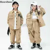 STAGE Wear Boy Street Dance Ten et pour filles Costumes Hip Hop Costumes Kid Streetwear Stage Wear Children Jazz Dance Costumes Top Cargo Jogger Pants D240425