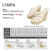 Dress Shoes Ltarta dames sexy nieuwe straf eenvoudige hoge helling sandalen slippers waterdichte trolley model LFD-10368-35 H240425