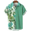 Sommerblume 3D -Print Top Mens Hawaii Beach Shirts Outdoor Party atmungsaktive Kurzarm Street Soziale Kleidung 240424