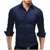 Men's Casual Shirts Men Shirt 2024 Spring Brand Business Slim Fit Dress Male Long Sleeves Solid Color Camisa Masculina 4XL