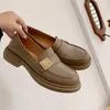 Casual Shoes Rizabina 2024 Kvinnor Flat äkta lädermetallspänne för kvinna semester mode dagliga skor storlek 34-40