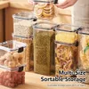 Food Savers Storage Containers 700ml/950ml sealed food storage box cereal drying jar plastic refrigerated container with lid can style kitchen H240425