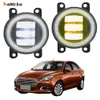 EEMRKE Led Fog Lights Assembly 30W/ 40W for Ford Escort 2015 2016 2017 2018 with Clear Lens Angel Eyes DRL Daytime Running Lights 12V PTF Car Accessories