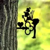 Speels elf stalen silhouet muur gemonteerd decoratie kunst huis tuin tuin decor patio perfecte huisverwarming verjaardag cadeau muur d 240419