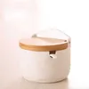 Food Savers Storage Containers 1 sugar bowl with spoon wooden monsoon jar kitchen tools salt storage box direct shipping H240425