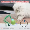 Toys New Cat Rolling Ball Interactive Toy Motion Ativado Brinquedo automático de bolas de movimentação com simulação de cauda longa Som de pássaro