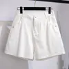 Zomer plus size dames jeans shorts voor grote zwarte witte zak katoen denim 3xl 4xl 5xl 6xl 7xl 240422