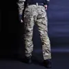 Męskie spodnie Outdoor Airsoft Tactical Spodnie Hunting Ubrania Mężczyźni Ubrania Kamuflażowe spodnie Camping Spodni Wzmocnione D240425
