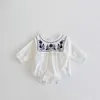 Body Baby Bodysuits dla chłopców z pełnym rękawem Haftowanie One Piece Noworodka odzież H240425